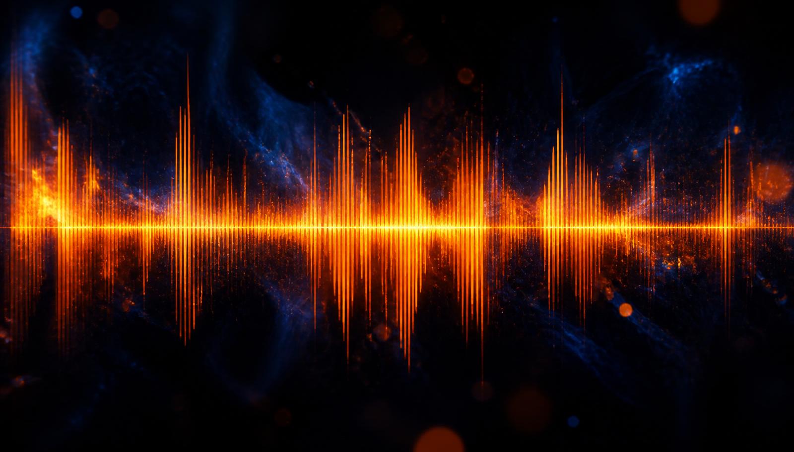 Bold orange audio waveform